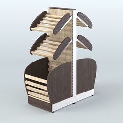 Низкий островной стеллаж малый для хлеба и выпечки СХОН-07, Дуб Венге + Дуб Сонома