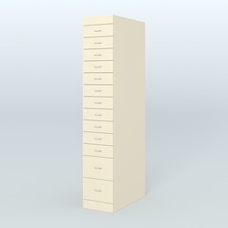 Рецептурный шкаф для аптек METACASE №1 глубиной 800 мм (13 ящиков), Крем Вайс