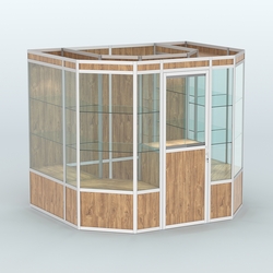 Павильон из профиля пристенный №7а (4,32 кв. м), Дуб Канзас коричневый