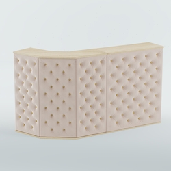 Ресепшен Г-образный БАРХАТ СЕРЫЙ ПЕРЛАМУТР №1 (карета золото), Дуб сонома + 02 Beige