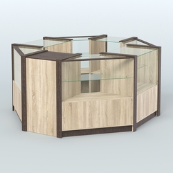 Торговый островок в стиле ЛОФТ восьмиугольный №5 (5,38 кв.м), Дуб Сонома + Дуб Венге
