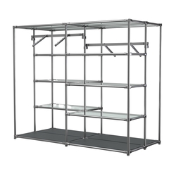 Хромированное вешало ПЛАТФОРМА №3-1 с полками стекло 6мм, Антрацит