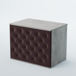 Ресепшен - стол БАРХАТ СЕРЫЙ ПЕРЛАМУТР №3 (карета золото), Бетон Чикаго + 17 Elephant