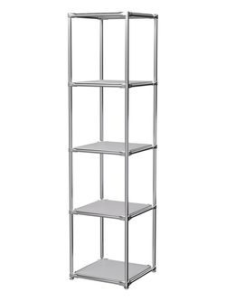 Торговый хромированный стеллаж с полками ДСП №1, Серый