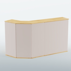 Ресепшен Г-образный БАРХАТ СЕРЫЙ ПЕРЛАМУТР №1 (ровная поверхность), Дуб Золотистый + 01 Cream