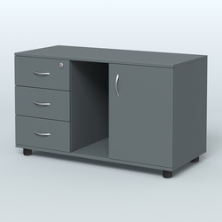 Тумба сервисная левая (на опорах) Камелот, Темно-Серый