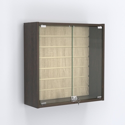 Витрина настенная №201-1Б с эконом панелью, Дуб Венге