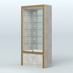 Витрина центральная с декором №ВБА-503С, Метрополитан Грей