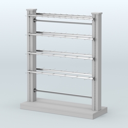 Островная система с перфорацией и пристенными поручнями под крючки с навеской №4, Серый