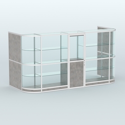 Павильон из профиля пристенный №12г (5,50 кв.м), Бетон Чикаго светло-серый F186 ST9