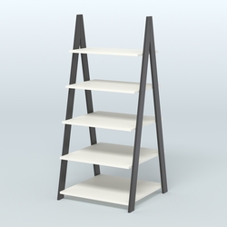 Торговая двусторонняя стойка ЛОФТ №3-950 с широкими полками, Черный + Белый