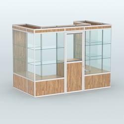 Павильон из профиля пристенный №2а (4,05 кв. м), Дуб Канзас коричневый