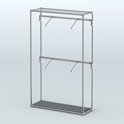 Торговая система ХРОМ без ДСП 1200 мм с поручнями №3, Темно-Серый