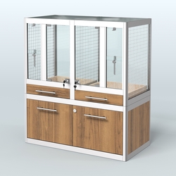 Витрина низкая для продажи птиц в зоомагазин серии ЖАКО-01, Орех