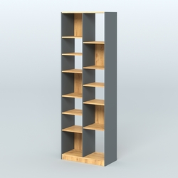 Стеллаж из ДСП серии ЛОФТ №8-2 с полками ДСП, Темно-Серый  + Дуб Золотистый