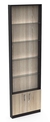 Стеллаж с 4-мя стеклянными полками 100x600 мм серии UP-4 №1 (З/C - ДВП) Дуб Сонома