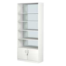 Стеллаж из ДСП с 4-мя полками 400x900 мм серии LEVEL-4 №14-2 (З/C - ЗЕРКАЛО), Белый