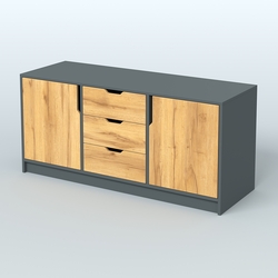 Тумба Модесто, Темно-Серый  + Дуб Золотистый