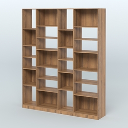 Стеллаж из ДСП серии ЛОФТ №15-2 с полками ДСП, Орех