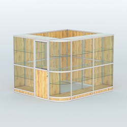 Павильон из профиля угловой №5г (5,5 кв.м), Дуб Золотистый