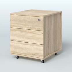 Тумба мобильная Киви, цвет белый, Дуб Сонома