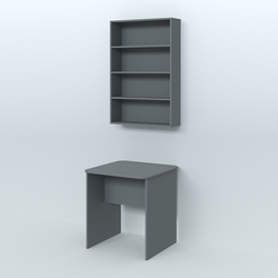 Распаковочный квадратный стол с антресолью для аптеки Р-01, Темно-Серый