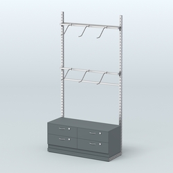 Система ЭЛЕГАНТ №3 без ДСП с тумбой T14 (1200 мм), Темно-Серый