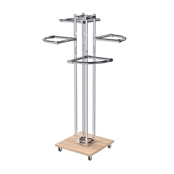 Торговое хромированное вешало с разноуровневыми поручнями СЕКТОР №1-1, Дуб Сонома