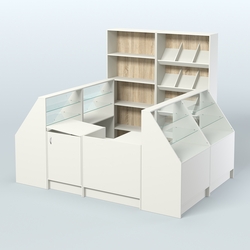 Торговый Островок "Эконом" №18 (5, 5 кв.м), Белый + Дуб Сонома