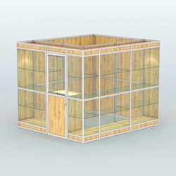 Павильон из профиля угловой №4в (5,5 кв.м), Дуб Золотистый