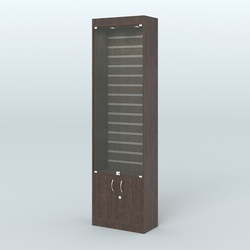 Витрина закрытая из ДСП с экономпанелью для аптеки №2-300-4, Дуб Венге