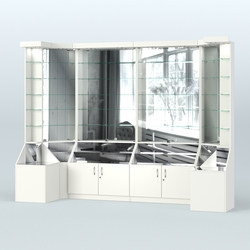 Павильон со стеклянными полками серии Эталон №4, Белый