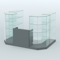 Торговый стеклянный павильон Абсолют №1 (открытый) (4.13 кв.м), Темно-Серый