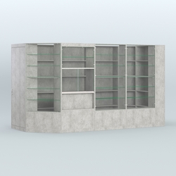 Угловой торговый павильон из ДСП СЭСП №6 (8, 82 кв.м), Метрополитан Грей