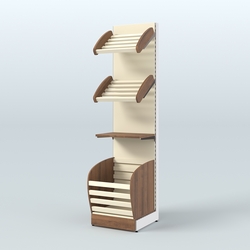 Стеллаж для хлеба и выпечки с нижней корзиной - накопителем Феникс №14К, Орех + Крем Вайс