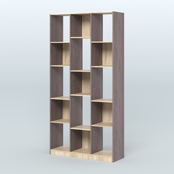 Стеллаж из ДСП серии ЛОФТ №10-1 (зеркальное отражение - Z), Ясень Анкор темный и Дуб Сонома