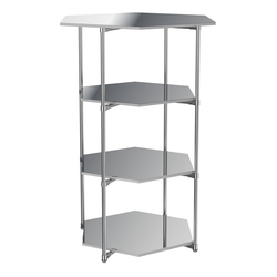 Торговый стенд ЗВЕЗДА с тремя шестигранными зеркальными полками №4, Серый