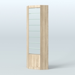 Высокая витрина серии Эконом №305А внутренний угол (без дверей), Дуб Сонома