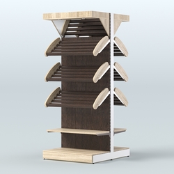 Стеллаж для хлеба островной высокий комбинированный с зеркальным фризом СХОВФ-03, Дуб Сонома + Дуб Венге