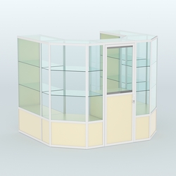 Павильон из профиля пристенный №3в ( 4,32 кв. м), Крем Вайс