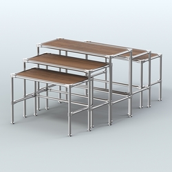 Комплект столов №2-4 с полками ДСП 16мм, Орех