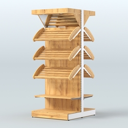 Стеллаж для хлеба островной высокий комбинированный с зеркальным фризом СХОВФ-03, Дуб Золотистый