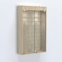 Витрина настенная №202-2Б с эконом панелью и верхней подсветкой, Дуб Сонома