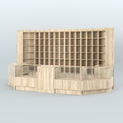 Павильон с недорогими витринами для продажи чая и кофе №3, Дуб сонома