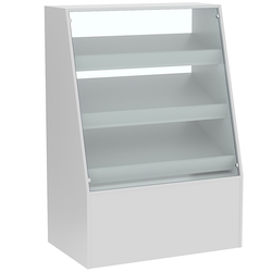 Торговый прилавок для выпечки с тремя наклонными полками под экраны серии BAKERY №2, Серый