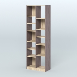 Стеллаж из ДСП серии ЛОФТ №8-2 с полками ДСП, Ясень Анкор темный и Дуб Сонома