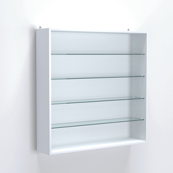 Витрина настенная №204-1Г открытая с прозрачными полками, Белый