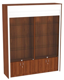 Торговая витрина двухсекционная с рольставнями ЭКДВ-300-1, Орех