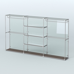 Торговая система ХРОМ (задняя стенка - стекло) 3600 мм с зеркальными полками и поручнями №2, Дуб Венге