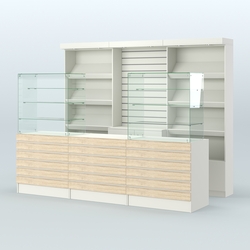 Торговая точка для чая, кофе и выпечки №13, Белый + Дуб Сонома